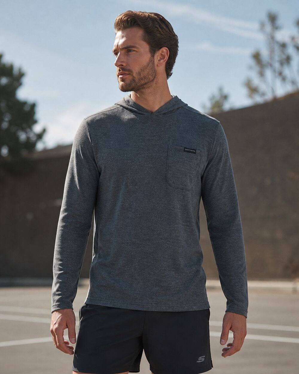 SKECHERS Men’s Long Sleeve Pullover Lightweight Hoodie Sweatshirt Size Large